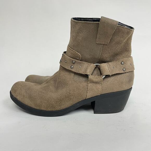 Korks By Kork-Ease Cassandra Ankle Boots Western Harness Suede Tan Gray 7.5 - Picture 4 of 9